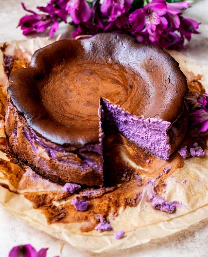 Ube Basque Cheesecake (with natural ube flavor)