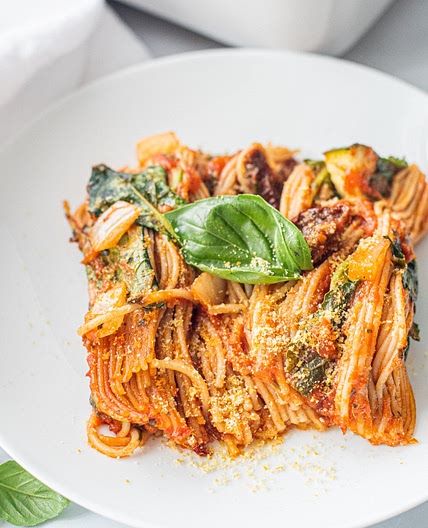 Easy Vegan Baked Spaghetti