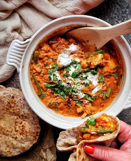 Warming cauliflower and lentil dal