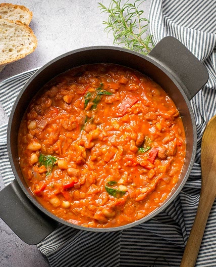 Tuscan Bean Stew with garlic & oregano
