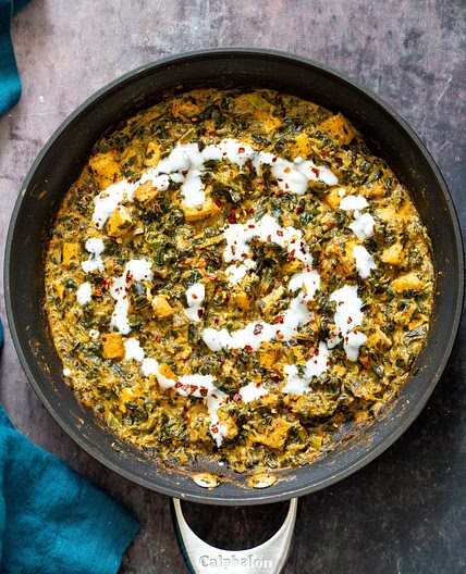 Spicy Tofu Spinach Stir fry (15 Minute 1 Pan)