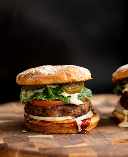 Cajun Spiced Black Bean Quinoa Burgers Vegan