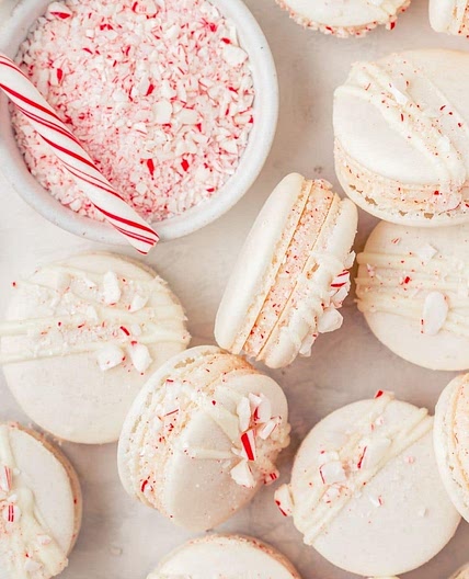 Peppermint Macarons with White Chocolate Ganache