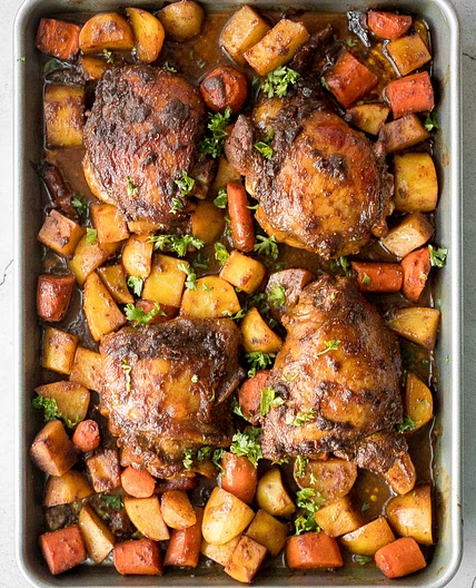 Sheet Pan Curry Chicken and Vegetables