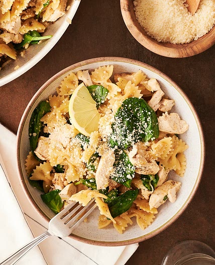 One Pan Lemon Chicken Bowtie Pasta