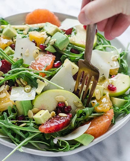 Citrus Apple Avocado & Tahini Vinaigrette Salad