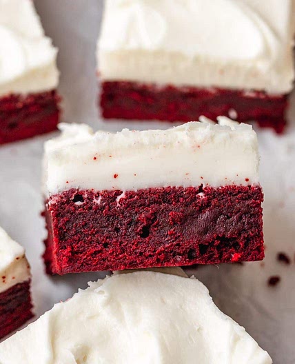 Red Velvet Brownies with Cream Cheese Frosting
