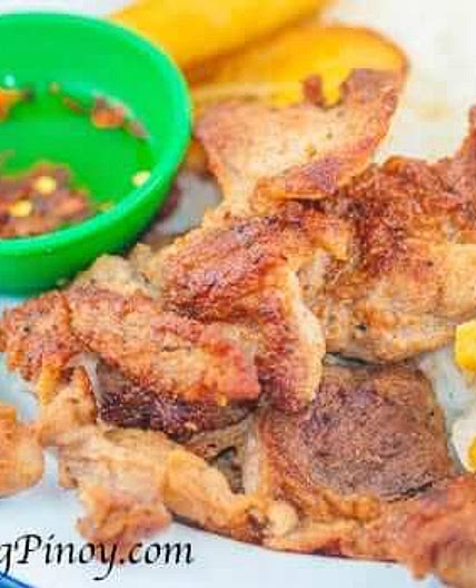 Pork Tapa with Fried Banana and Salted Egg