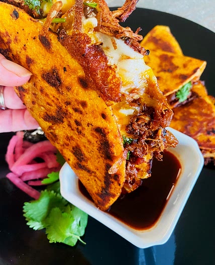 Blackstone Chicken Birria Tacos