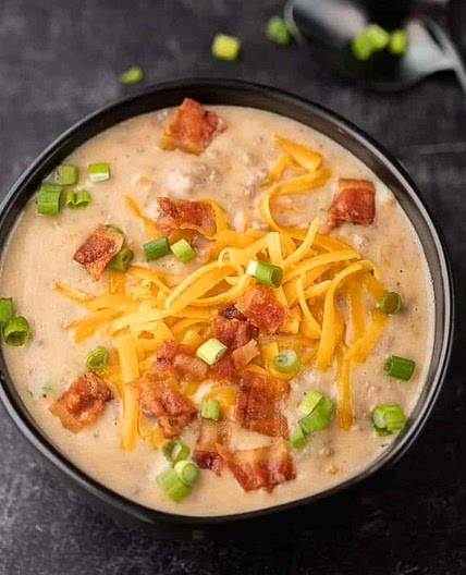 Crock pot Cheeseburger Soup Recipe