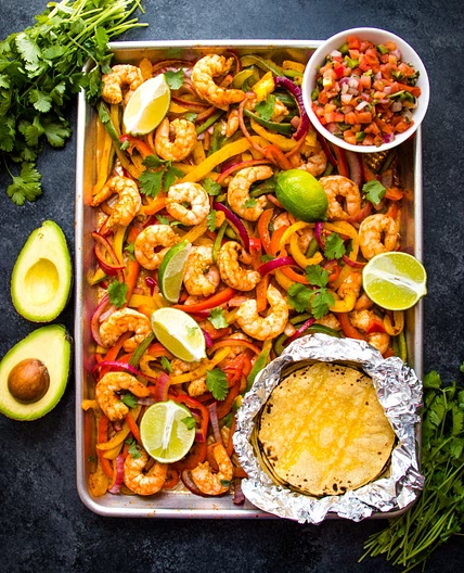 Sheet Pan Shrimp Fajitas