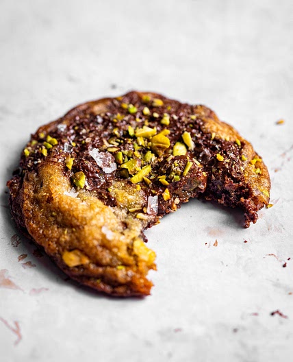 Salted Pistachio Chocolate Chunk Cookies