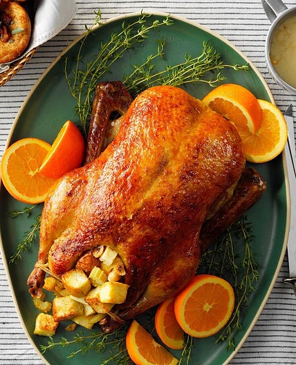 Duck with Orange Hazelnut Stuffing