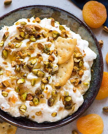 Honey Ricotta Dip with Pistachio and Apricot