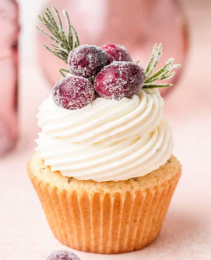 Cranberry Cupcakes with White Chocolate Buttercream