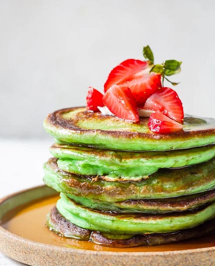 Pandan Mochi Pancakes