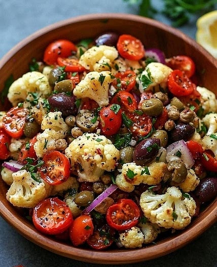 Salade de Chou-fleur Rôti Méditerranéenne
