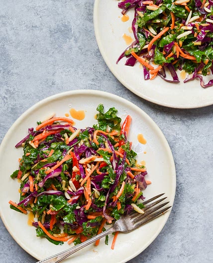 Asian Kale Slaw with Ginger Peanut Dressing