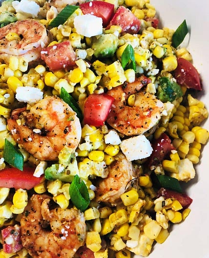 Blackstone Cajun Shrimp and Corn Salad