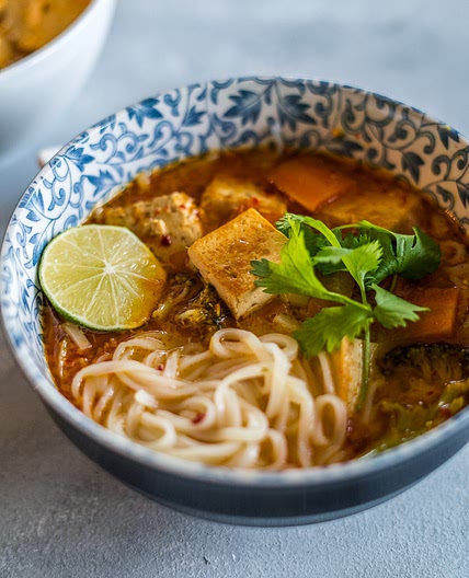 Vegan Thai Coconut Noodle Soup