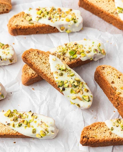 Pistachio White Chocolate Biscotti
