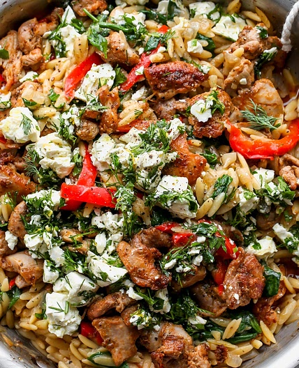 Lemon-Feta Chicken and Orzo
