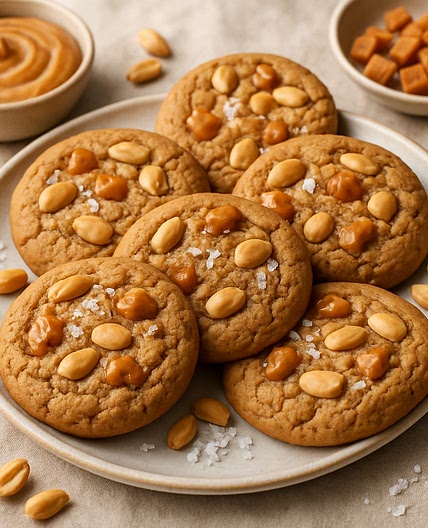 Salted Caramel Peanut Butter Protein Cookies