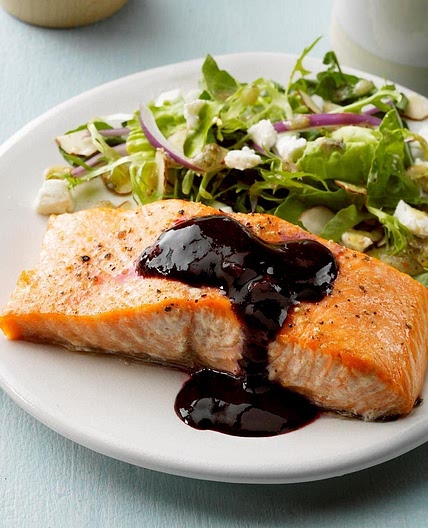 Cedar Plank Salmon with Blackberry Sauce