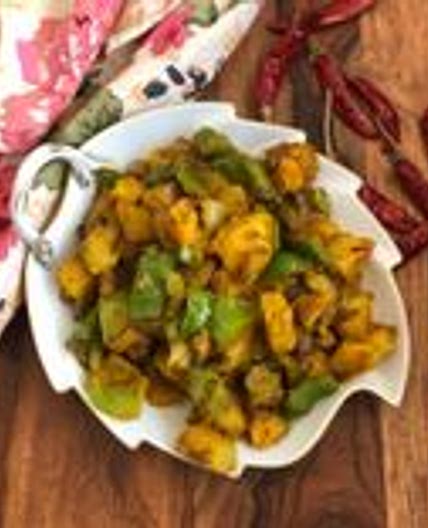 Aloo Simla Mirch Ki Sabzi Recipe - Aloo & Capsicum Sabzi