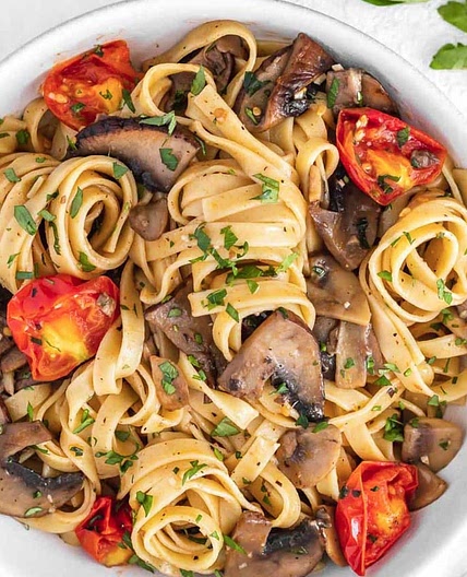 Vegan mushroom pasta