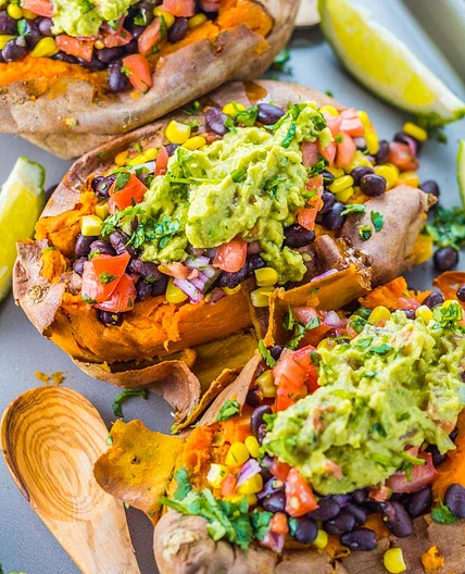 Black Bean Taco Stuffed Sweet Potatoes