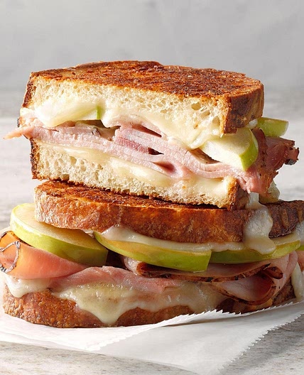 Grilled Cheese, Ham and Apple Sandwich