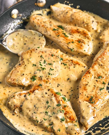 Turkey Cutlets with Dijon Sauce
