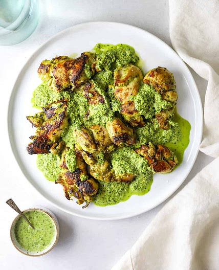 Chicken Thighs with Citrus-Cilantro Salsa Verde