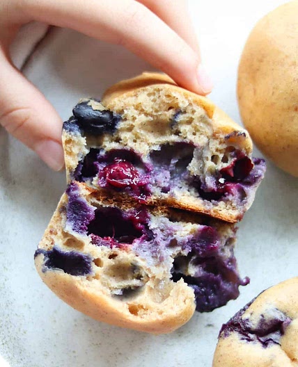 Cottage cheese muffins with blueberries