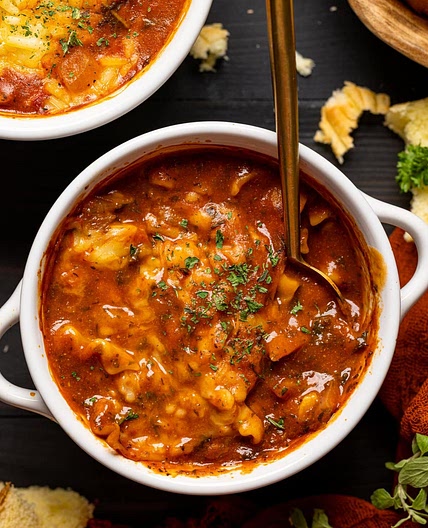 Delicious Vegan Lasagna Soup