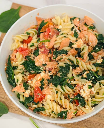 Baked Feta Salmon and Pasta