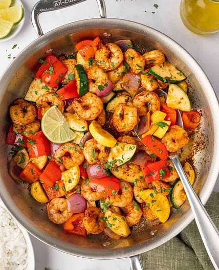 Shrimp and Vegetables Skillet