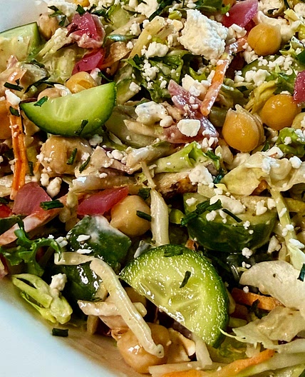 Chickpea Cucumber and Feta Salad
