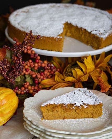 Pumpkin-White Chocolate Souffle Cake