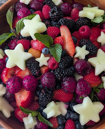 Summer Berry Salad with Honeydew Stars