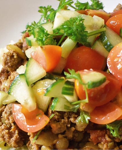 Middle-Eastern Ground Beef and Lentil Bowls