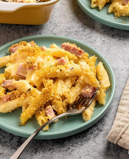 Ham and Swiss Baked Penne
