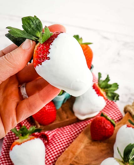 White Chocolate Covered Strawberries