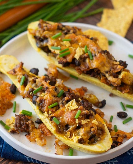 Taco Stuffed Summer Squash Recipe
