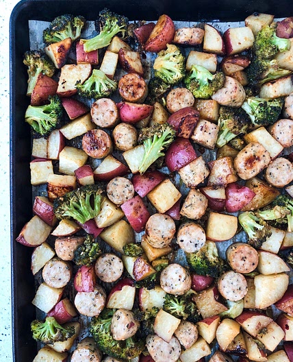 Sausage, Potato & Broccoli Sheet Pan Supper