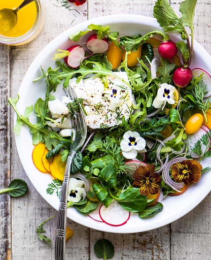 Poached Halibut Salad with Meyer Lemon Vinaigrette