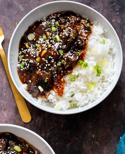 Sticky Sesame Mushrooms Baked