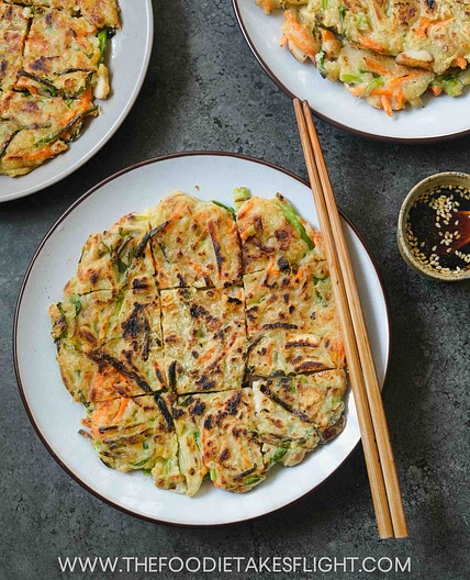 Vegan Yachae Jeon 야채전 (Korean Vegetable Pancakes)