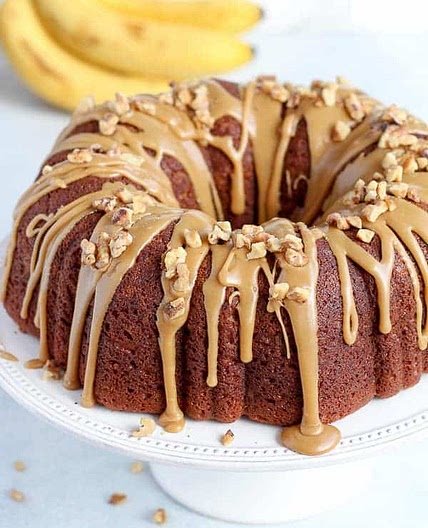 Banana Bundt Cake with Brown Sugar Glaze